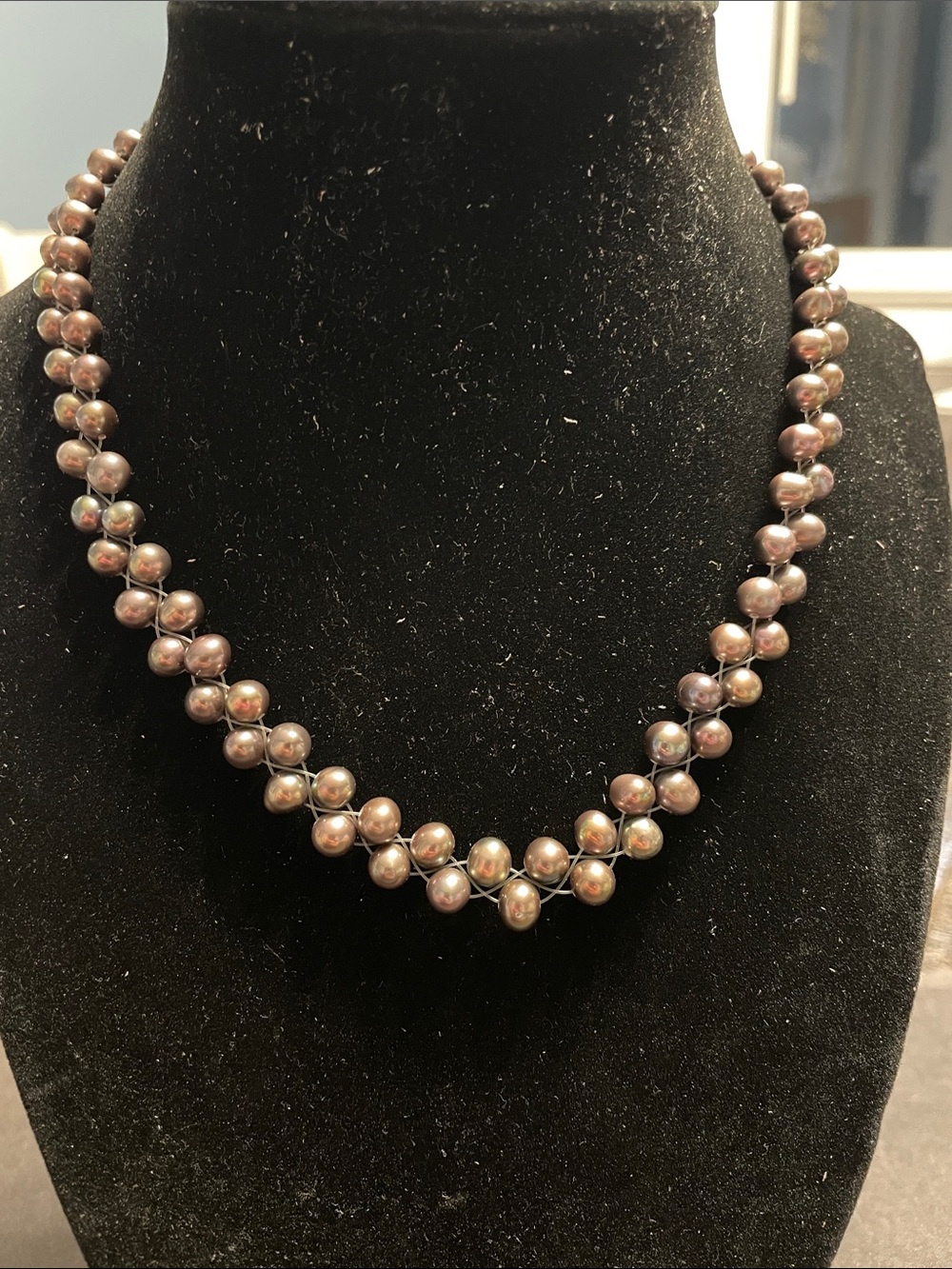 Peacock Color Baroque Freshwater Pearl Rope Necklace